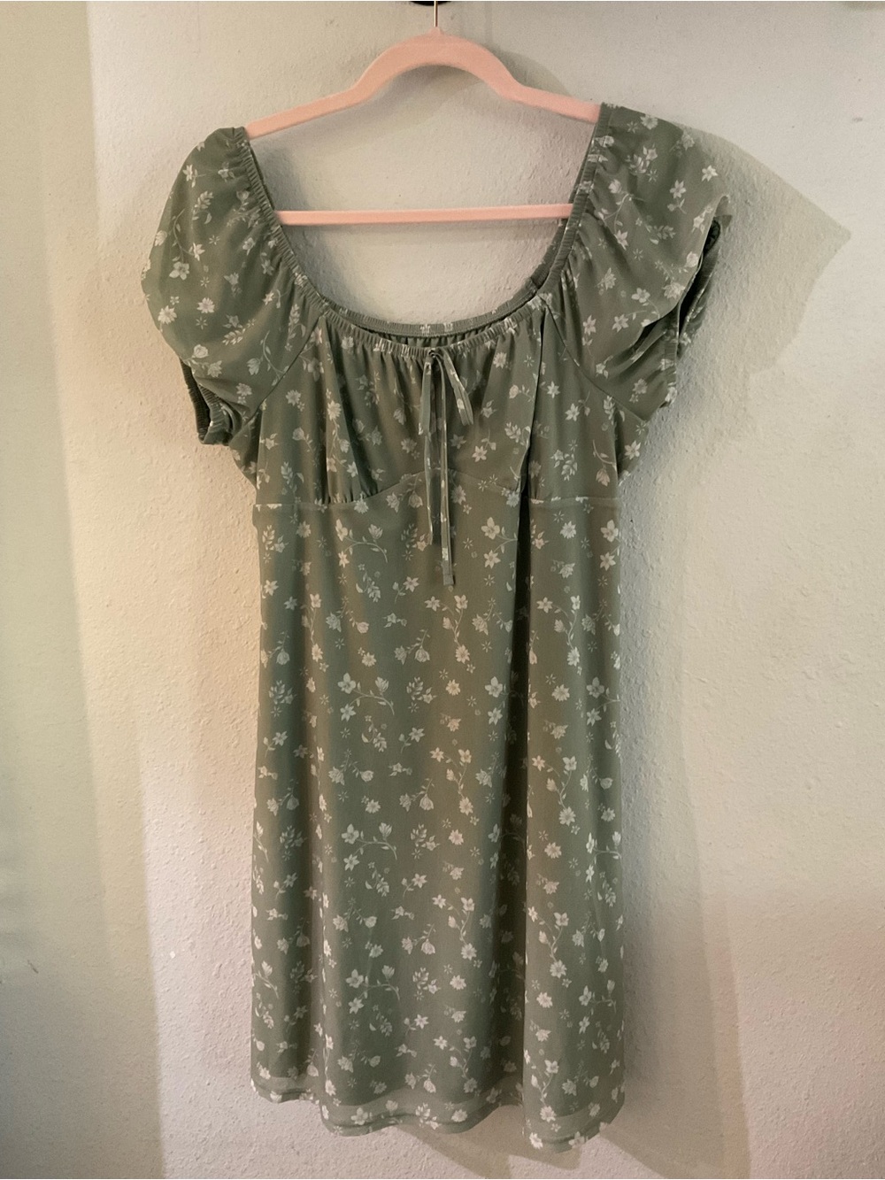 SO Sage Green Stretch Lined Tank Dress